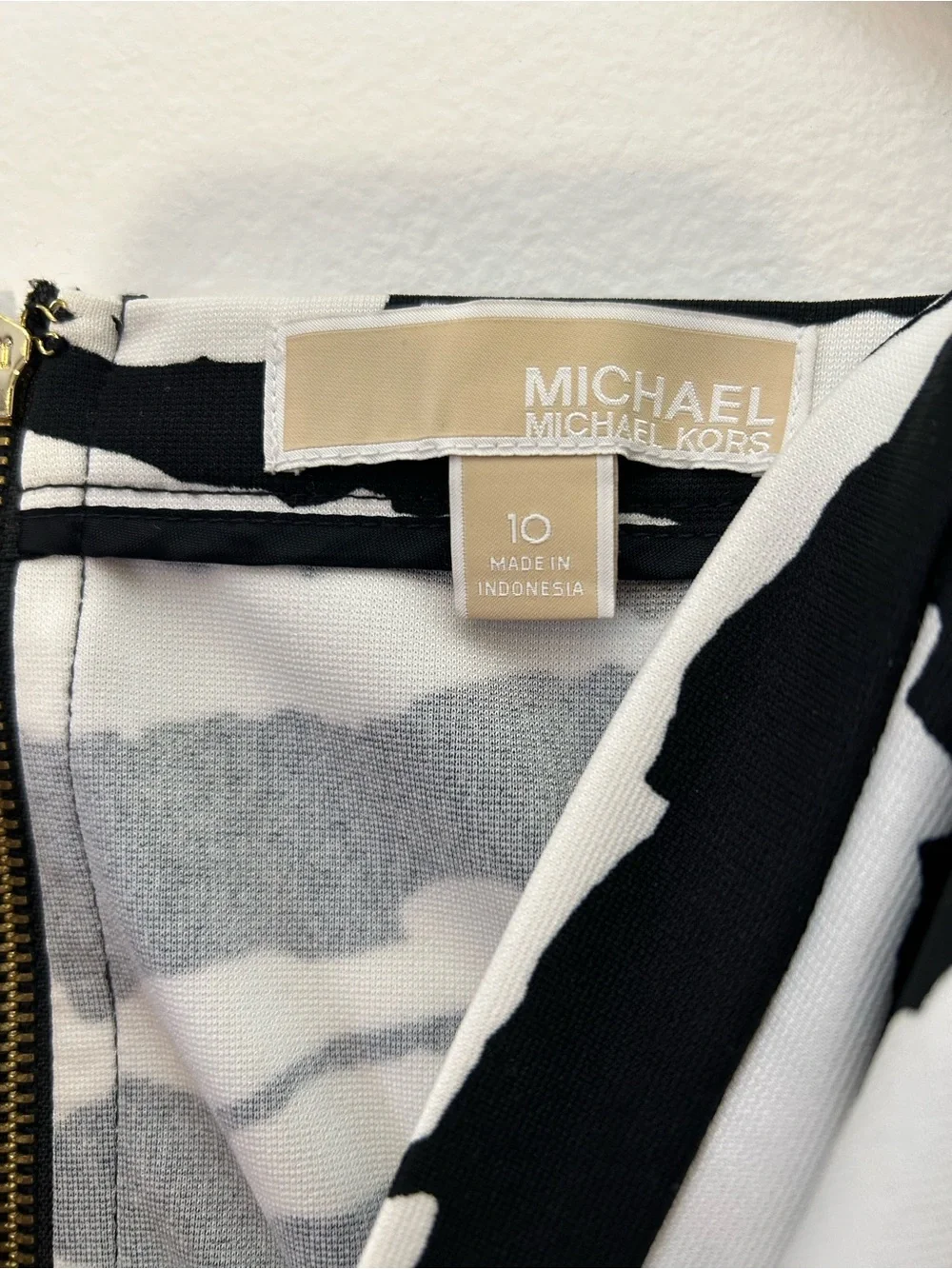 Michael Kors Black and White Zebra Flared Skirt